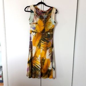 Size small / zokai floral midi summer dress flowers pattern